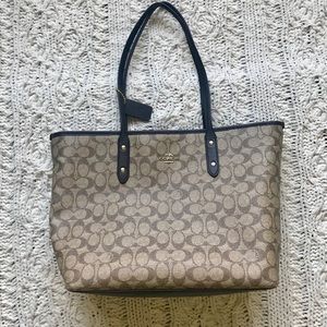 Coach City Signature Zip Top Khaki/Brown Tote Bag